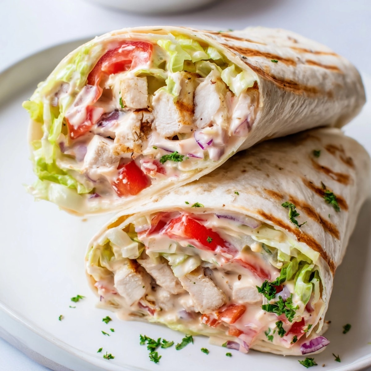 Imagine tasting warmed tortillas wrapped around creamy Garlic Herb Chicken Alfredo; serve immediately now!