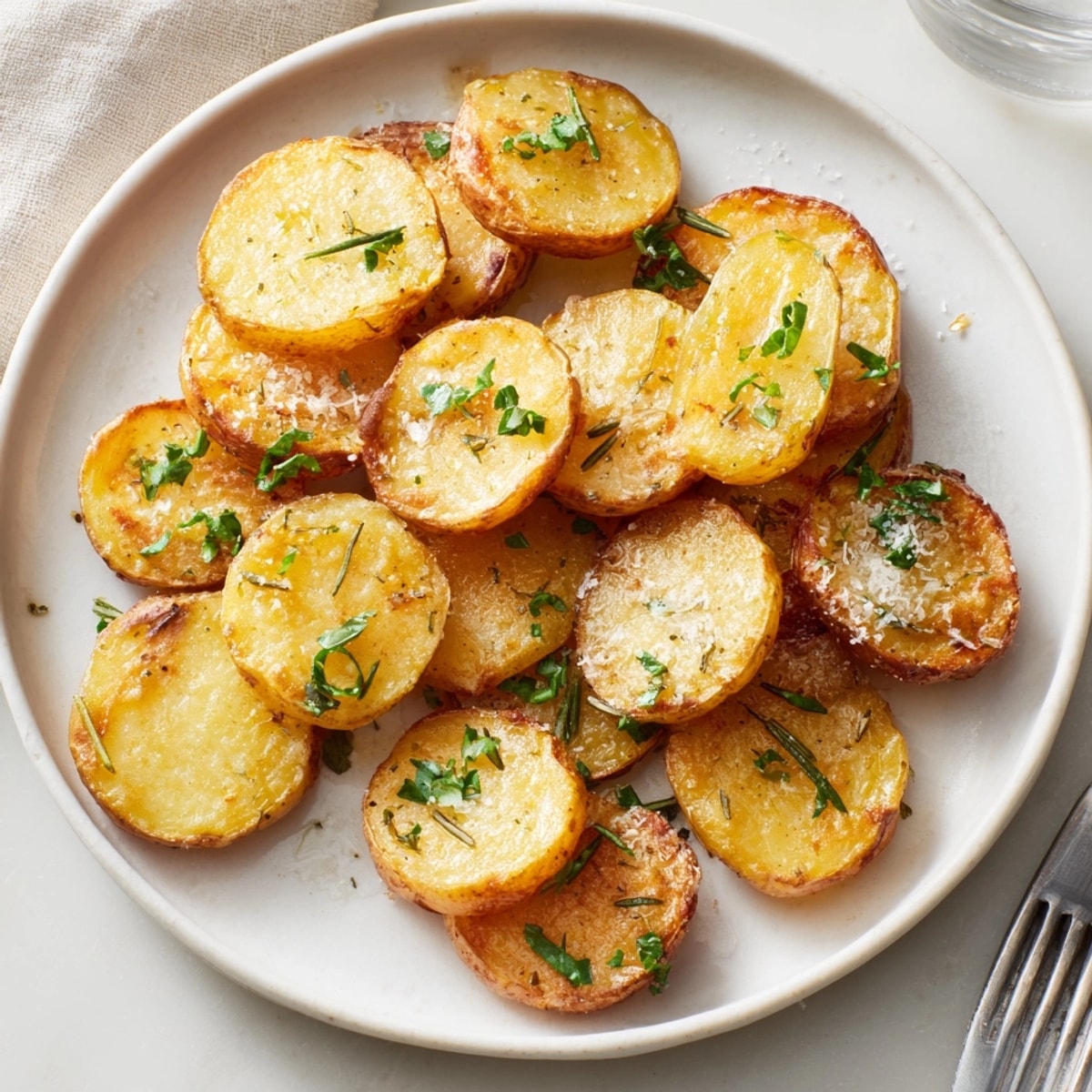 Savory Garlic Rosemary Potato Rounds recipe: a simple side dish with earthy notes.
