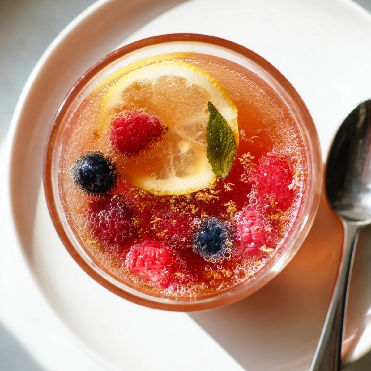 Tangy kombucha-style mocktails bursting with fresh fruit and a hint of ginger.