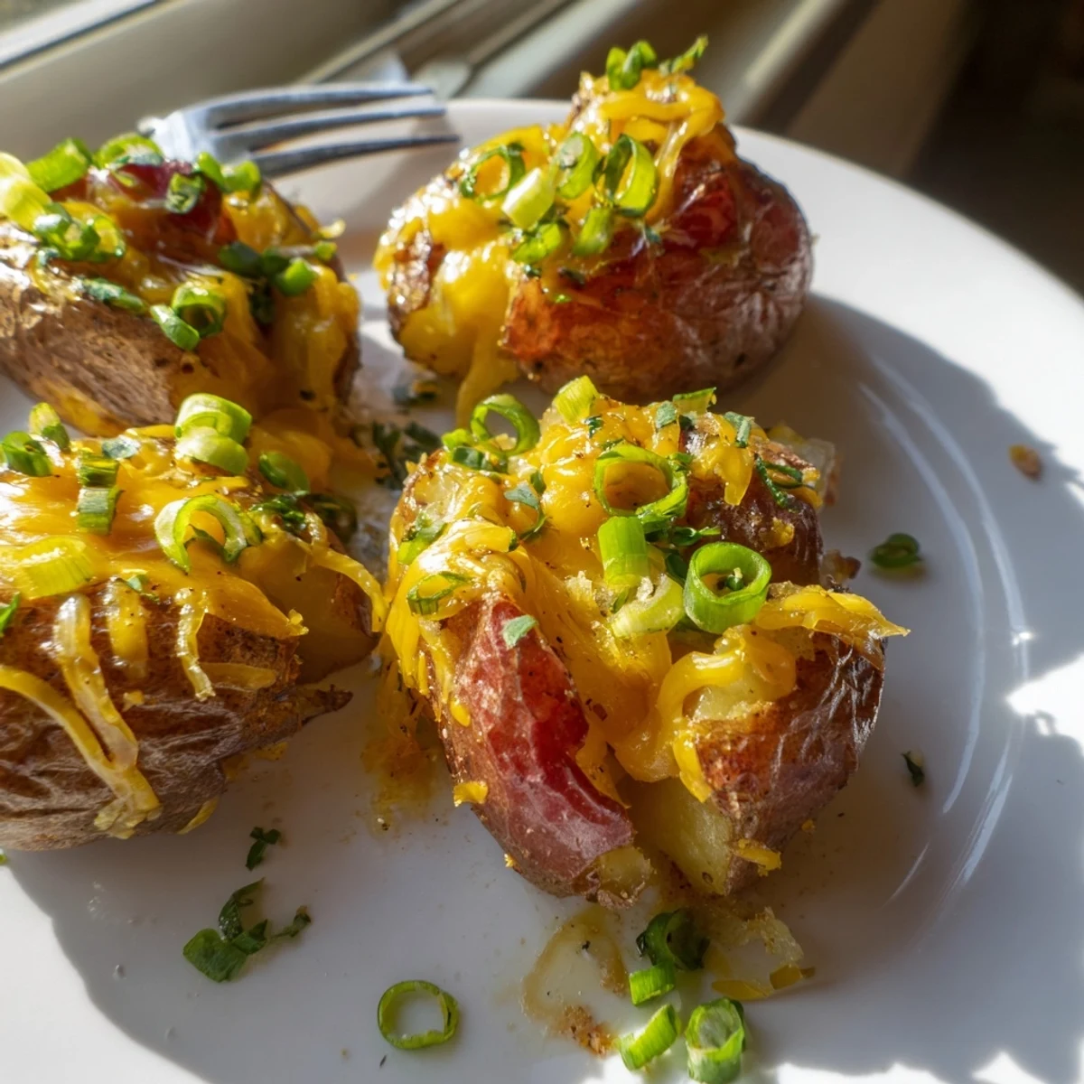 Smashed Green Onion Potato Bombs
