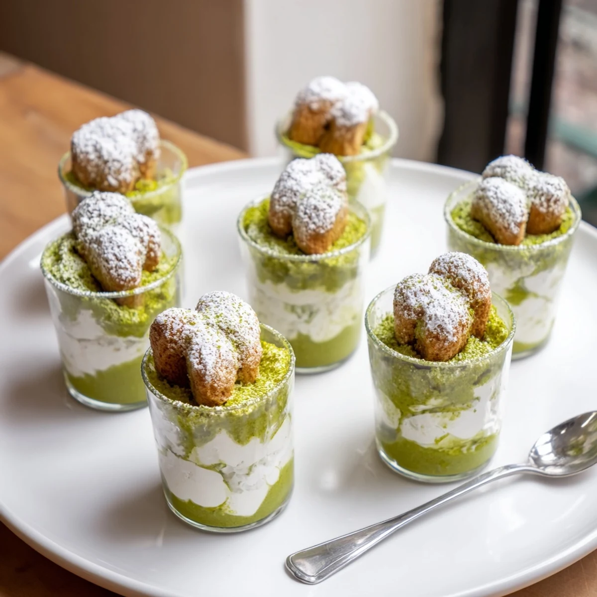 Enjoy the refreshing Matcha Mascarpone Tiramisu Snow Cups: a fusion dessert with a lovely balance of flavors and texture.