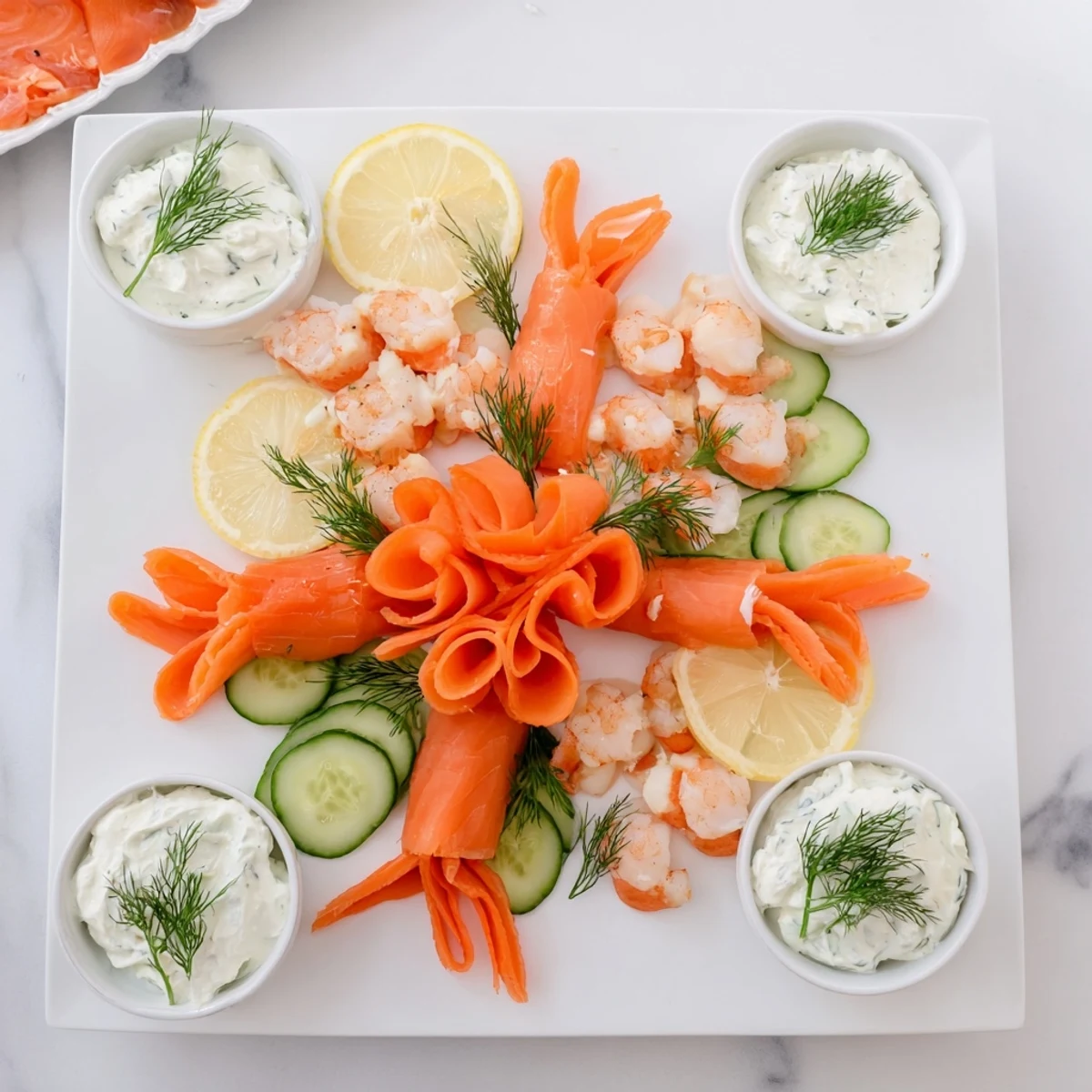Beautiful Starfish & Shell Appetizer Board arrangement with vibrant vegetables and seafood, perfect for sharing.