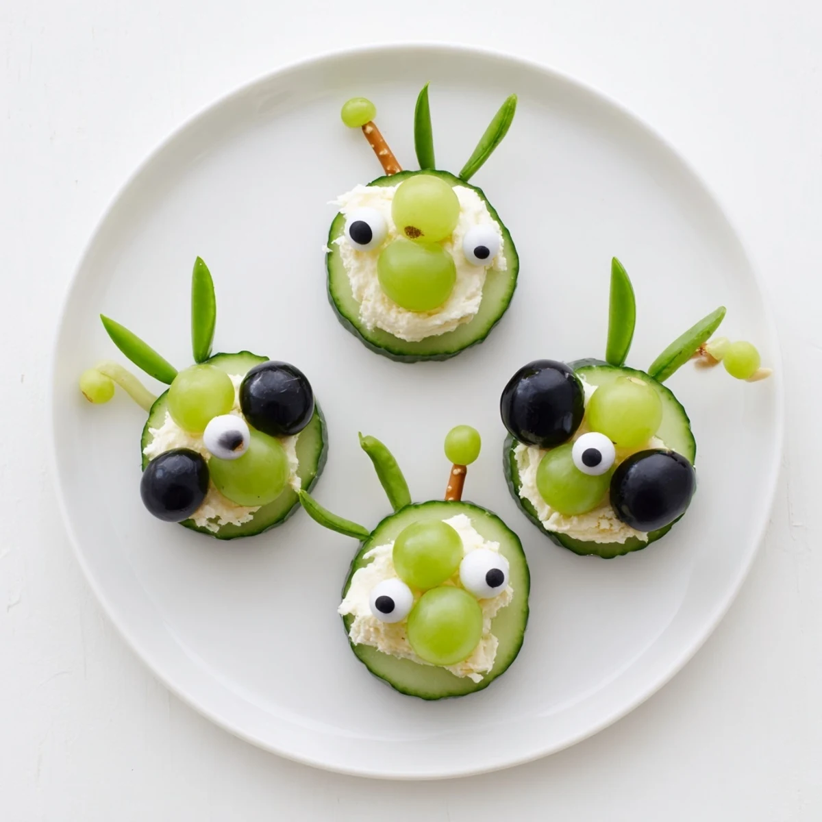 Fresh Little Green Men Alien Snack Attack, delightfully showcasing creative, healthy snack ideas.