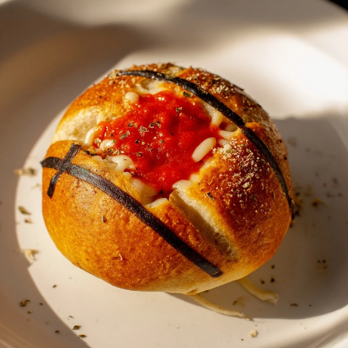 Freshly baked Slam Dunk Basketball Pizza Bites, with melted cheese and pepperoni, awaiting a hungry crowd.
