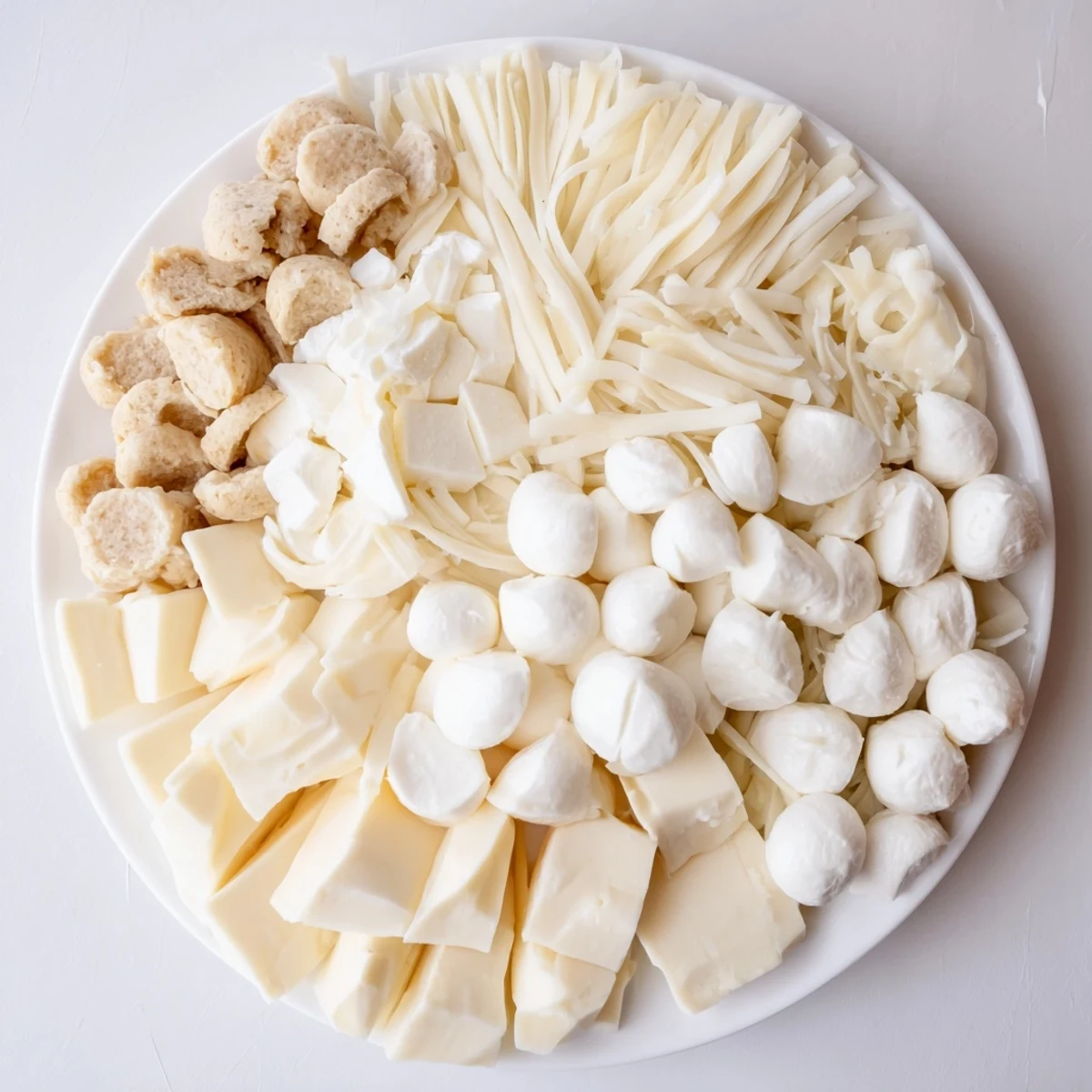 A festive Santa’s Beard and Hat Board featuring creamy cheeses, salami, and pepper strips for holiday fun.