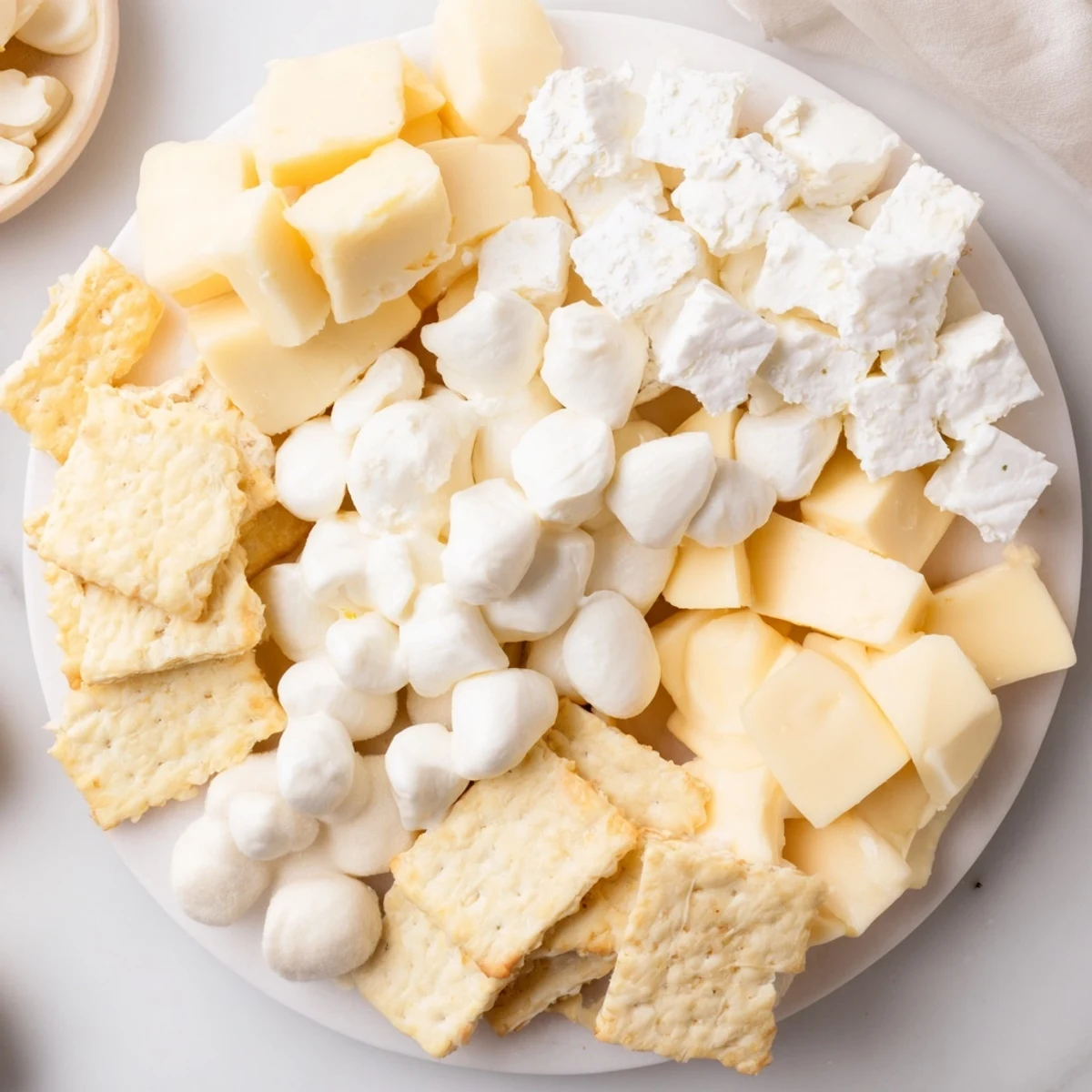 This Santa's Beard and Hat Board showcases a whimsical arrangement of meats, cheeses, and crackers ready to enjoy.