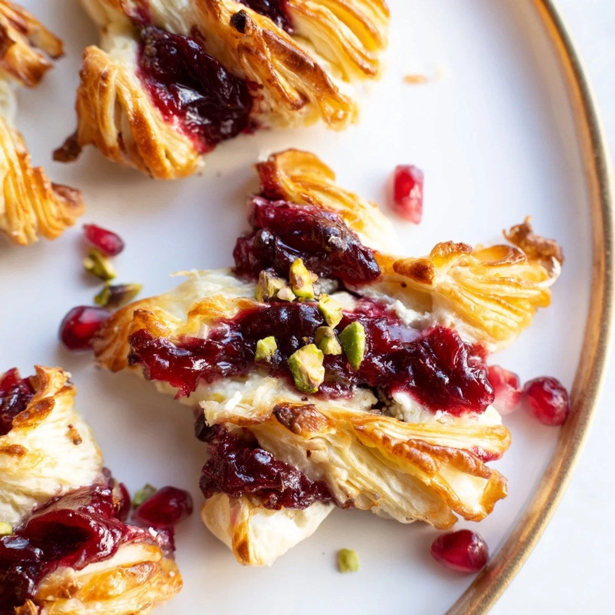 A beautifully baked Cranberry Christmas Star, a vibrant holiday appetizer with glistening cranberry topping.