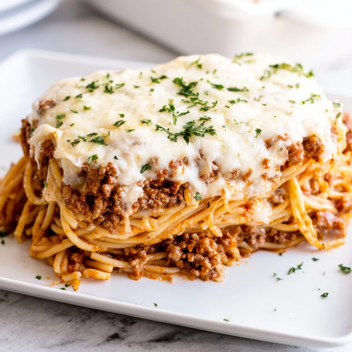 Tinis Baked Spaghetti