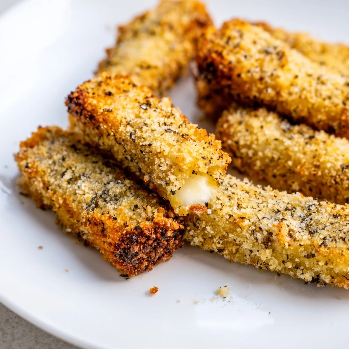 Enjoy perfectly cooked air fryer mozzarella sticks, showcasing a delightfully cheesy pull and a satisfying crunch.