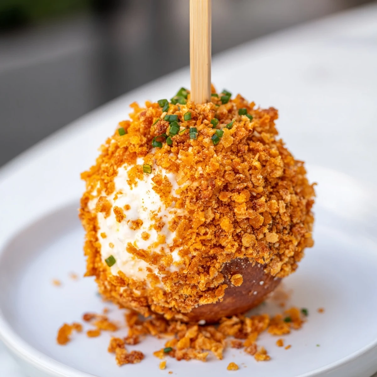 Colorful skewers of Cream Cheese Flamin Hot Pretzel Biscuit, perfect for lively gatherings.  