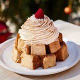Sweet, creamy Santa Hat Bread Pudding Bites look delicious with a fluffy whipped cream topping and red berries.