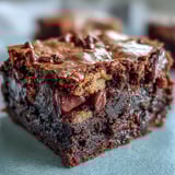 Golden-brown Hojicha Brookies studded with chocolate chips, cut into neat squares on a wooden board.