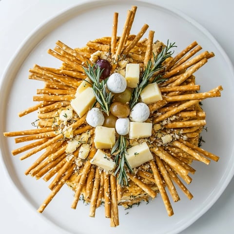 A stunning image of The Gilded Cage, showcasing cheeses within crispy, golden breadsticks.