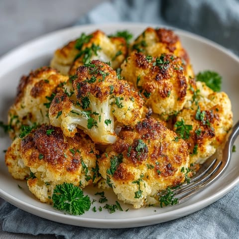 Close-up of savory Crispy Chickpea and Cauliflower Bites, a healthy and flavorful snack.
