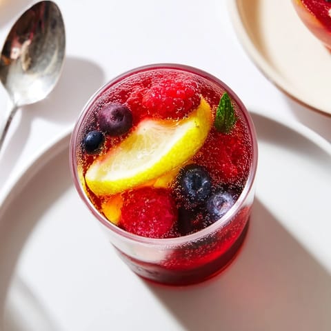 Colorful glass bottles filled with fizzy kombucha-style mocktails, ready for summer sipping.  