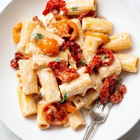 Oven-roasted Baked Feta Pasta 2.0, bursting with rich flavors and golden cheese.  