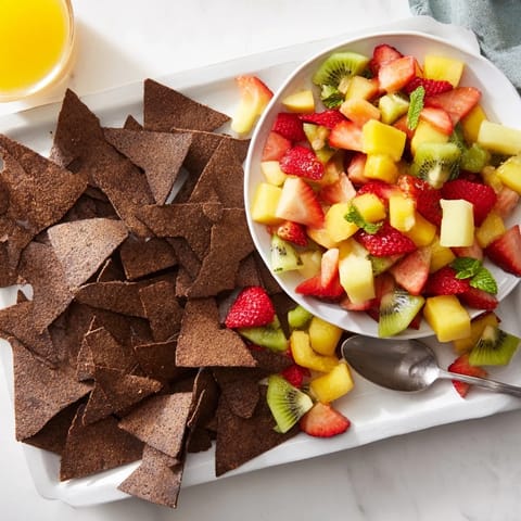 Delicious homemade Dessert Chips & Salsa, perfect for parties and sweet cravings.  