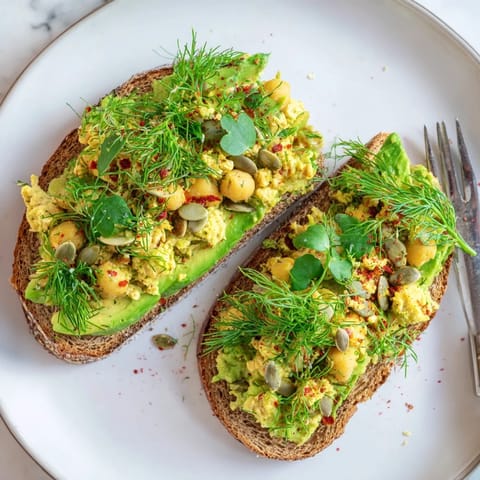 Avocado Toast Chickpeas Herbs