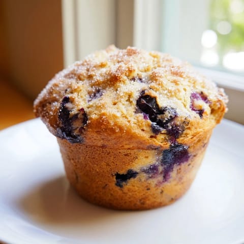 Golden, domed Budget Christmas Blueberry Muffins, perfect for a cozy holiday breakfast alongside coffee.