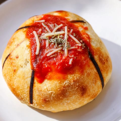 Cheesy basketball pizza bites