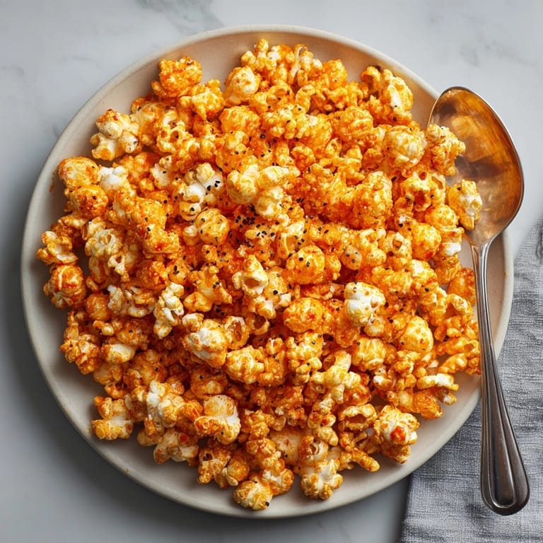 Imagine the aroma: Spicy Sriracha Popcorn recipe, fresh from the oven, a flavorful delight.