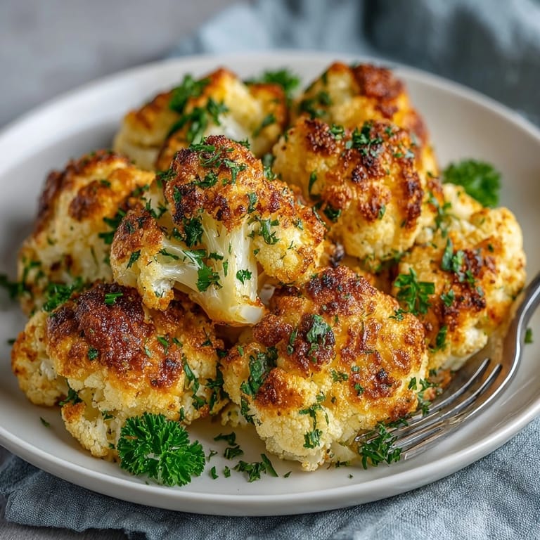 Close-up of savory Crispy Chickpea and Cauliflower Bites, a healthy and flavorful snack.