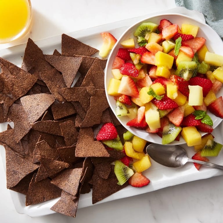 Delicious homemade Dessert Chips & Salsa, perfect for parties and sweet cravings.  