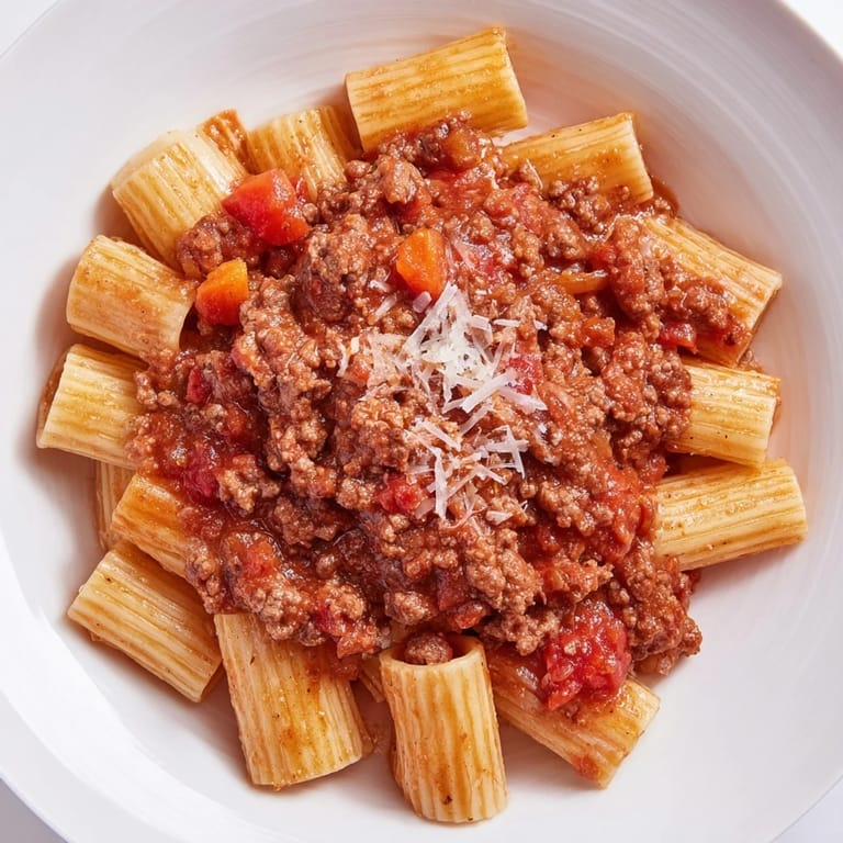 A close-up of the delicious Classic Tuscan Ragu, fragrant from Italian herbs and slow cooking.