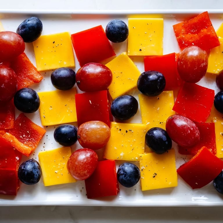 Artistic Bauhaus Block includes visually striking red, yellow, and blue ingredients, perfect for any gathering.