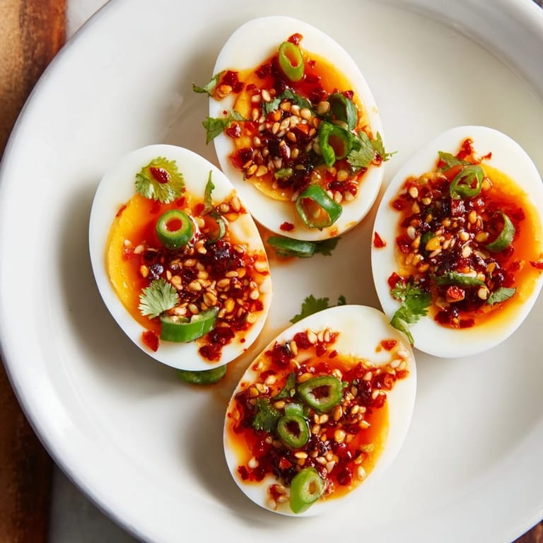 Enjoy these flavorful chili oil eggs with a side of toast or rice for a delightful brunch.