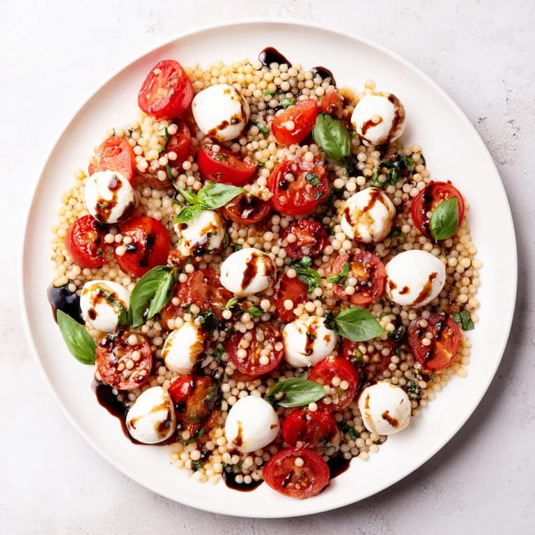 Perfectly chilled and ready in 25 minutes, this Caprese Couscous Salad brings fresh basil and Italian flavors to your summer table.