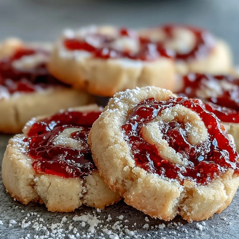 Freshly baked Raspberry Swirl Shortbread Cookies arranged on a wire rack, ready to be enjoyed with a cup of tea.