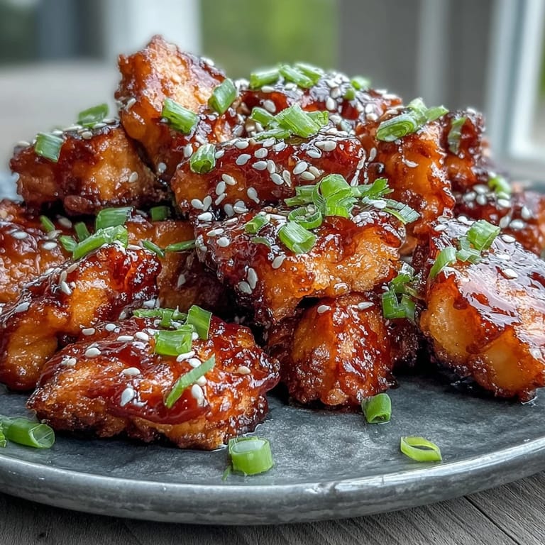 Tossed in a sweet-spicy bang bang sauce, these salmon bites are served warm.