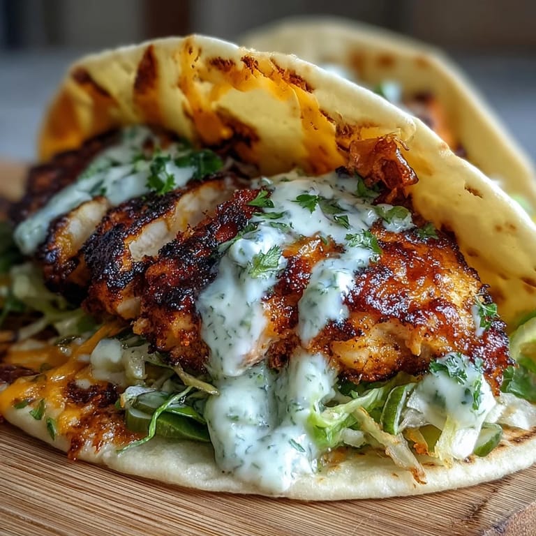 Dill Pickle Ranch Smash Chicken Tacos garnished with fresh herbs and red onion, served on a rustic wooden board.